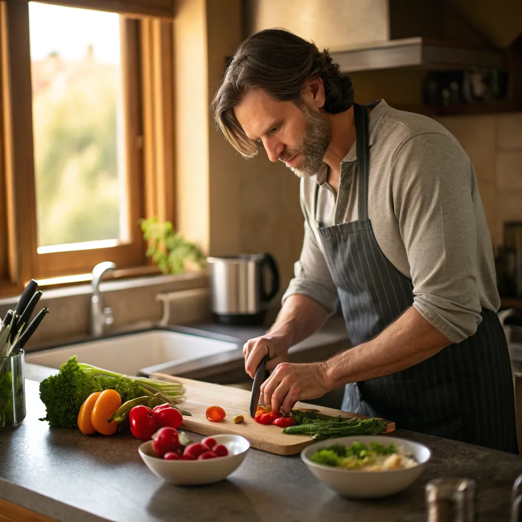 John preparing a meal